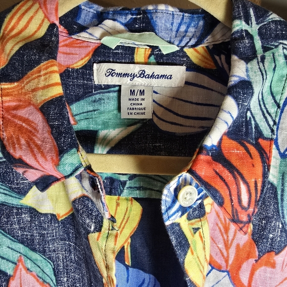 Tommy Bahama Linen Floral Hawaiian Shirt WOMEN MEDIUM - Picture 11 of 11